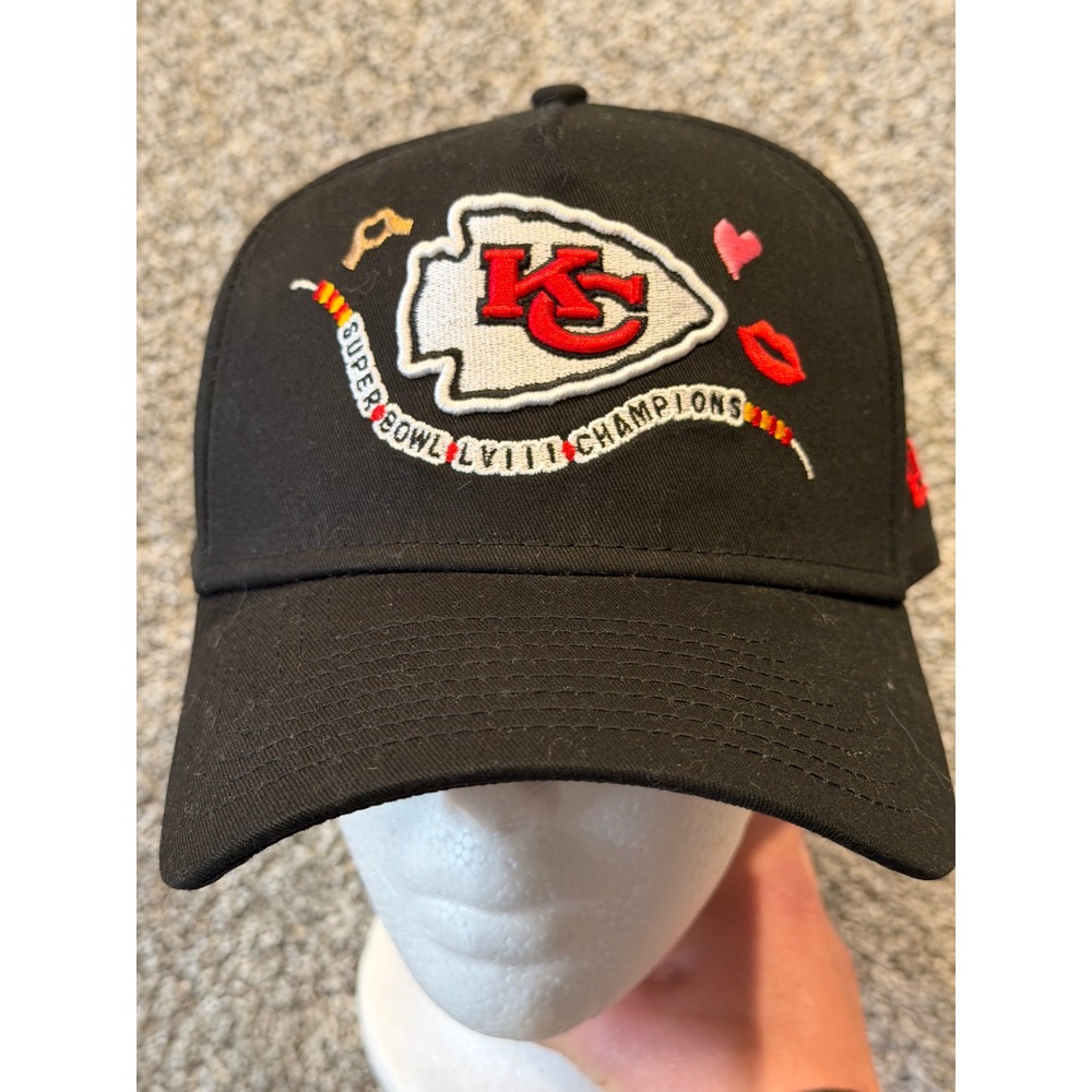 New Era Hat OSFA Black Kansas City Chiefs Super Bowl LVIII Champions 940AF